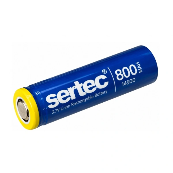 Sertec 14500 3.7V 800mAh 3C Li-ion Düz Kafa Şarjlı Pil