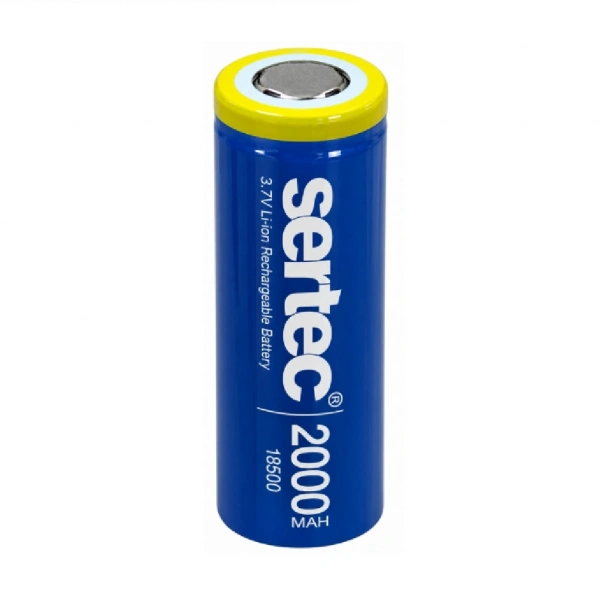 Sertec 18500 3.7V 2000mAh 1C Li-ion Düz Kafa Şarjlı Pil