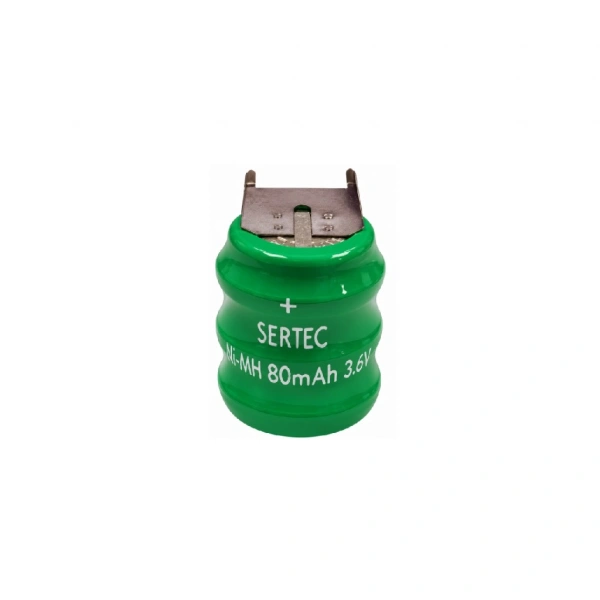 Sertec 3S1P 3.6V 80mAh Ni-MH 3 Pinli Şarjlı Buton Pil