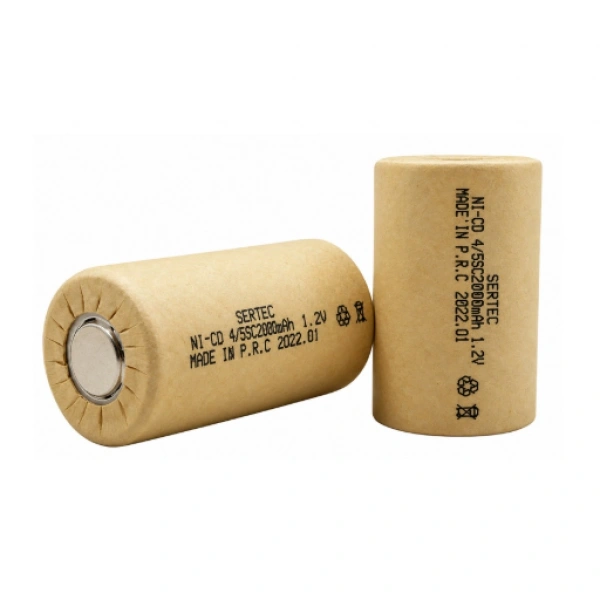 Sertec 4/5 SC 1.2V 1000mAh 3C Kağıt Kaplı Ni-Cd Düz Kafa Şarjlı Pil