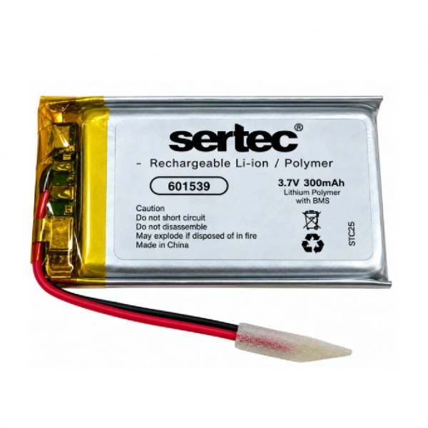 Sertec 601539 3.7V 300mAh Devreli Li-Polymer Pil – 1.5A