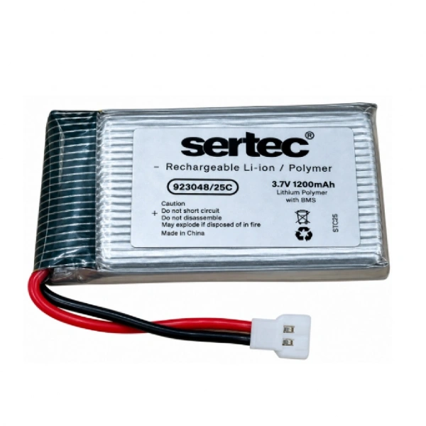 Sertec 923048 3.7V 1200mAh 25C Devreli Li-Polymer Pil – Beyaz Soketli