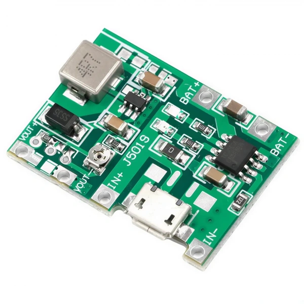 TP4056 1S 1A Micro USB Li-ion Li-Po Pil Şarj ve Voltaj Yükseltici Modülü