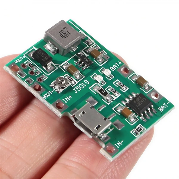 TP4056 1S 1A Micro USB Li-ion Li-Po Pil Şarj ve Voltaj Yükseltici Modülü