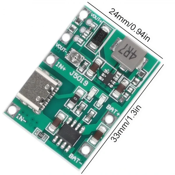 TP4056 1S 1A Type-C Li-ion Li-Po Pil Şarj ve Voltaj Yükseltici Modülü