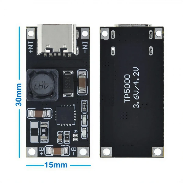 TP5000 3.6V/4.2V 1A Type-C Li-ion Li-Po LiFePO4 Pil Şarj Modülü