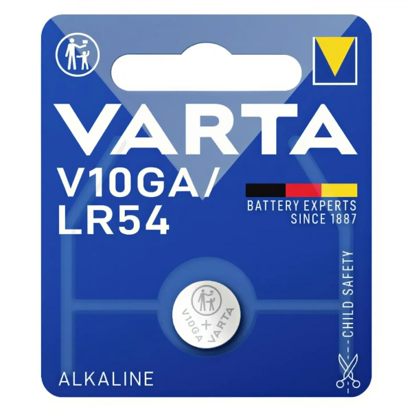 Varta V10GA LR54 1.5V Alkalin Düğme Pil Tekli Kart
