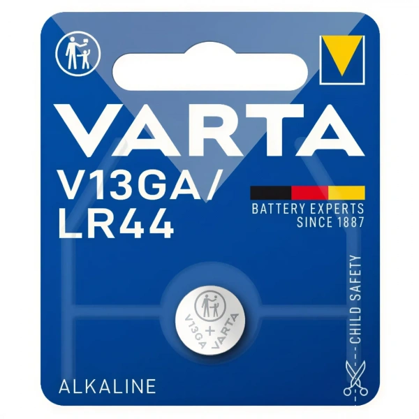 Varta V13GA LR44 1.5V Alkalin Düğme Pil Tekli Kart