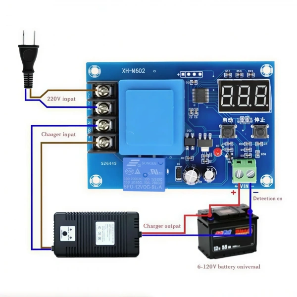 XH-M602 3.7-120V Dijital Göstergeli Pil ve Akü Şarj Kontrol Devresi