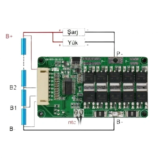 XR 6S 25A Balanslı Li-ion BMS Batarya Koruma Devresi – NTCli