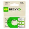 GP ReCyko 1000 Serisi 950 mAh NiMH AAA İnce Kalem Boy 4lü Şarjlı Pil