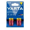 Varta Longlife Max Power R03 AAA 1.5V Alkalin İnce Kalem Pil 4lü Paket