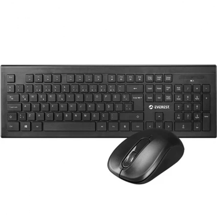 Everest KM-9675 Siyah Kablosuz Ince Tasarım Multimedia Klavye + Mouse Set