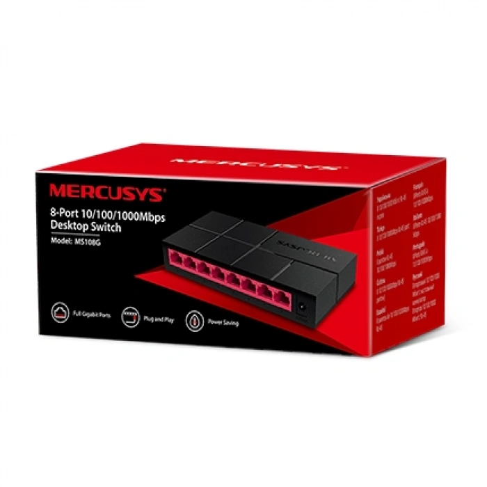 Mercusys MS108G 8-Port 10/100/1000Mbps Masaüstü Switch