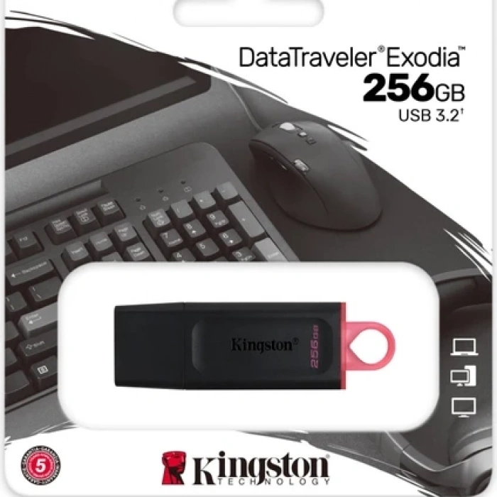 Kingston DTX-256GB 256GB USB3.2 Gen 1 DataTraveler Exodia (Black + Pink)Flash Bellek