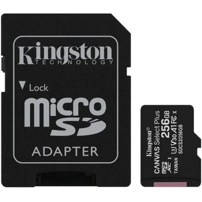 Kingston SDCS2-256GB 256GB micSDXC Canvas Select Plus 100R A1 C10 Card + ADP Hafıza Kartı