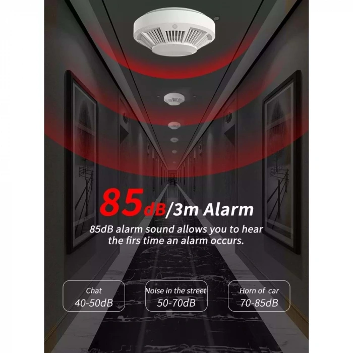 Opax HY-SSA01 Photoelectric Kombine Kablosuz Duman & ISI Dedektörü ve Alarmı