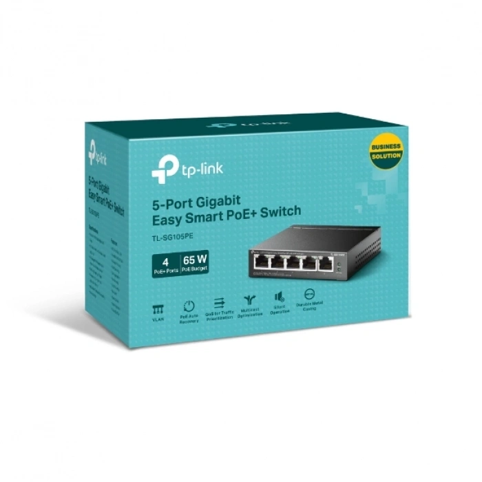 TP-Link TL-SG105PE, 5 Port Gıgabıt Easy Smart Swıtch 4-Port Poe Plus