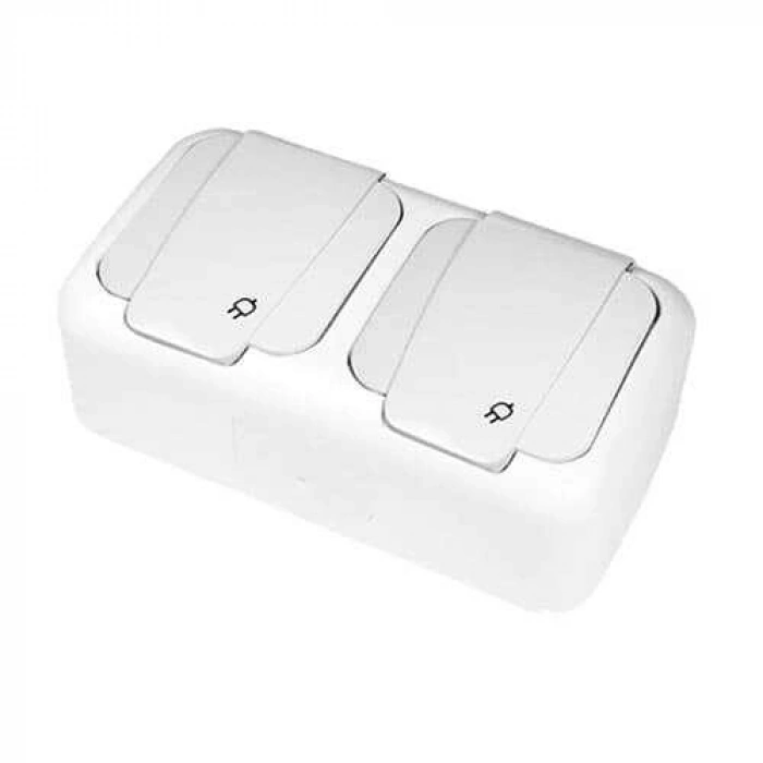 Viko Palmiye Yatay İkili Topraklı Priz + Topraklı Priz