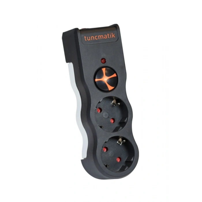Tunçmatik İkili Siyah Powersurge Akım Korumalı Priz