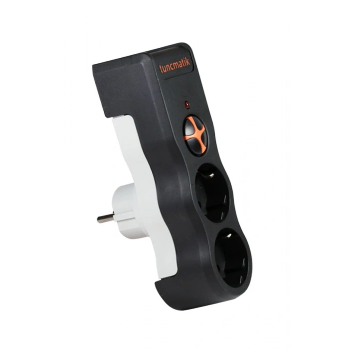 Tunçmatik İkili Siyah Powersurge Akım Korumalı Priz