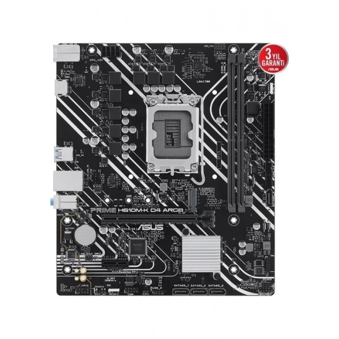 Asus Prime H610M-K D4 12.Nesil Intel H610 Soket 1700 DDR4 3200MHz mATX Anakart