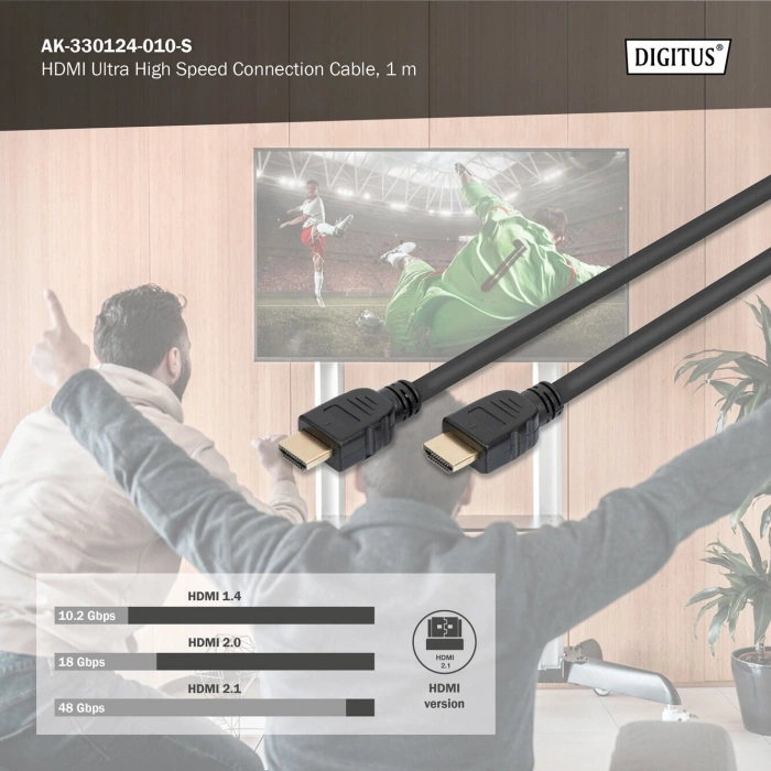 Digitus AK-330124-010-S 8K 1 m HDMI Kablo