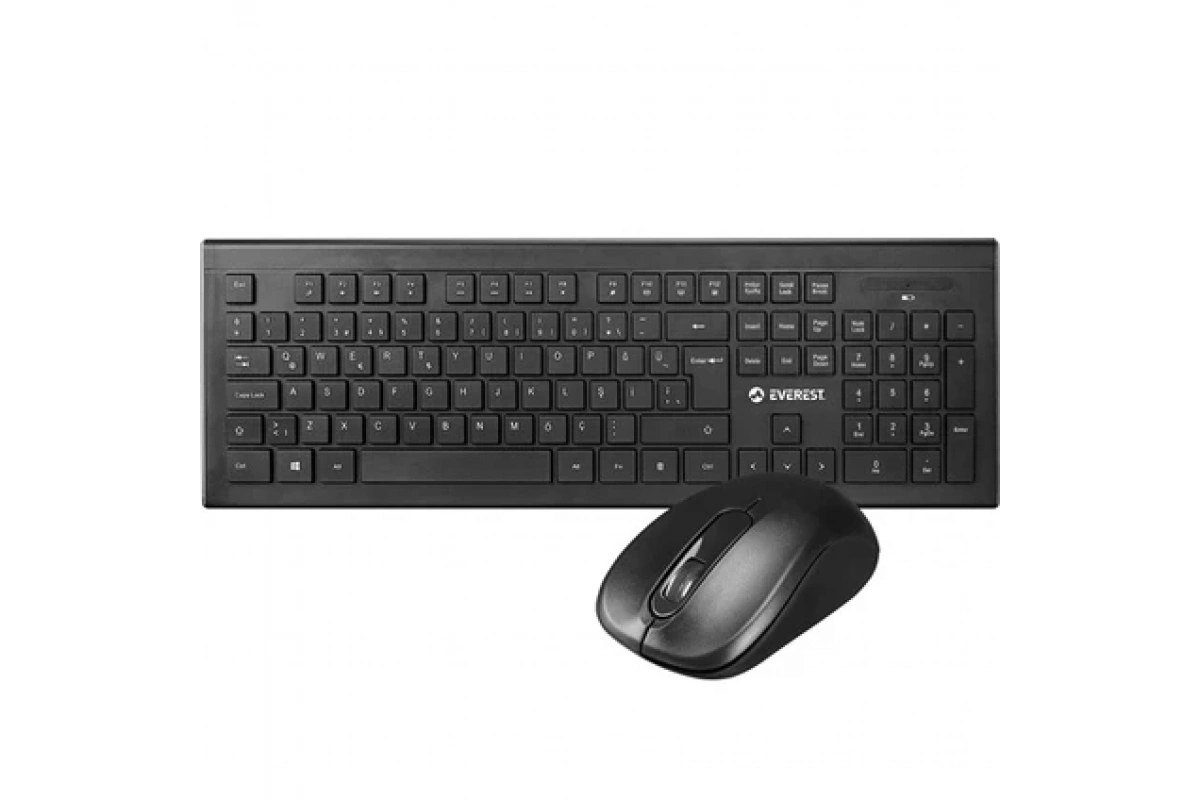 Everest KM-9675 Siyah Kablosuz Ince Tasarım Multimedia Klavye + Mouse Set