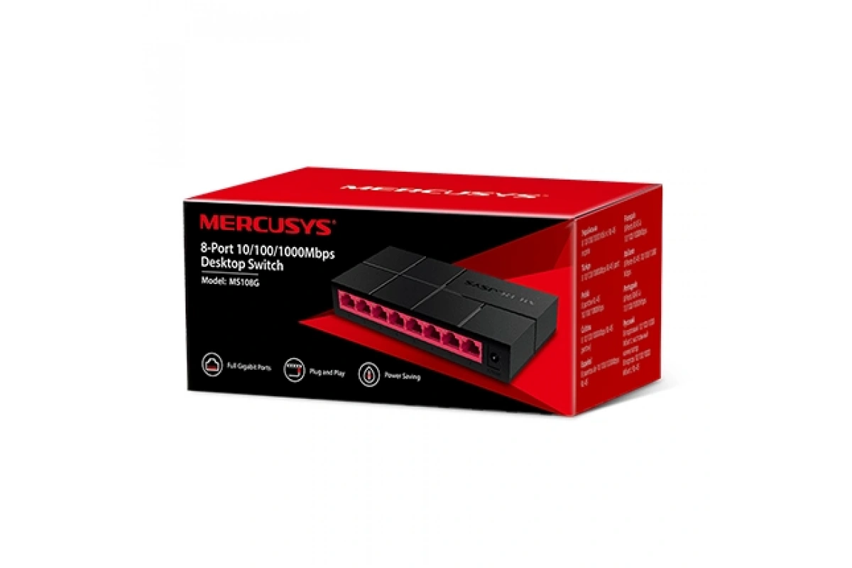 Mercusys MS108G 8-Port 10/100/1000Mbps Masaüstü Switch