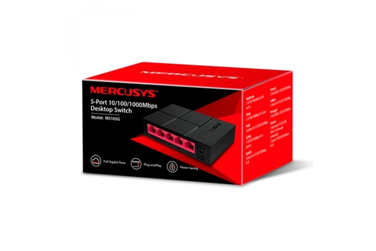Mercusys MS105G 5-Port 10/100/1000 Mbps Masaüstü Switch