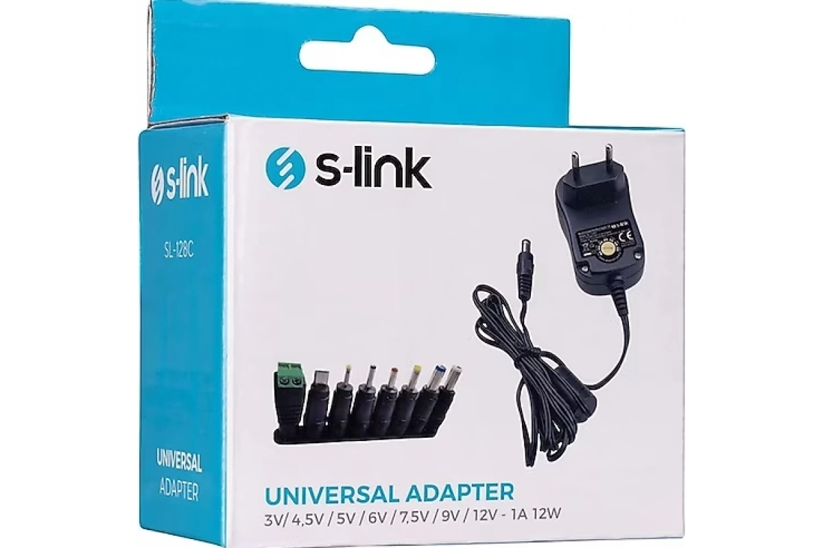S-link SL-128C 8 Uçlu Ayarlı 12 Volt 1 Amper Adaptör