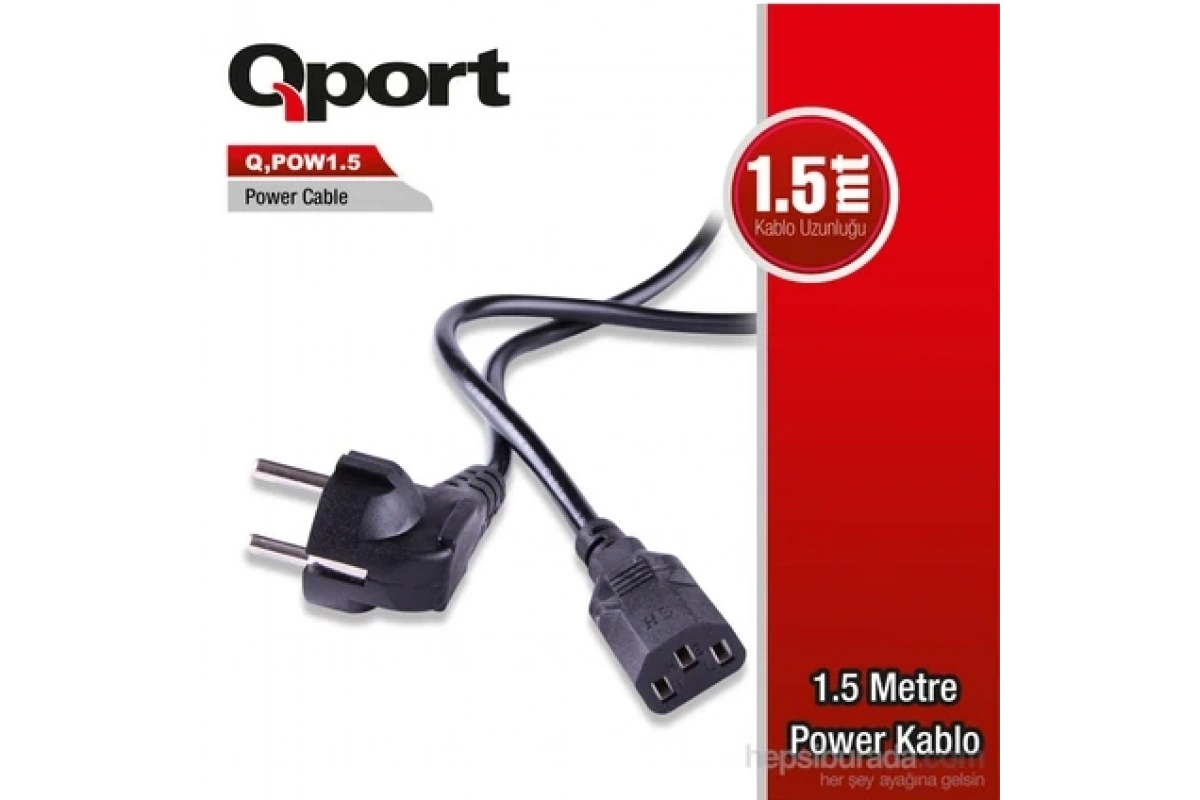 Qport Q-POW1_5 1.5 m Güç Kablosu