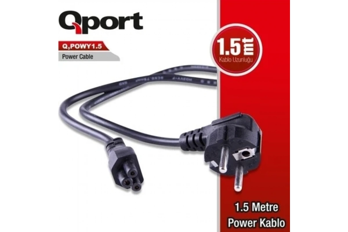 Qport Q-Powy1.5 1.5mt Notebook Power Kablo