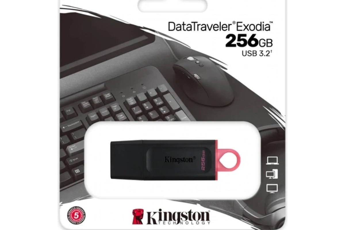 Kingston DTX-256GB 256GB USB3.2 Gen 1 DataTraveler Exodia (Black + Pink)Flash Bellek