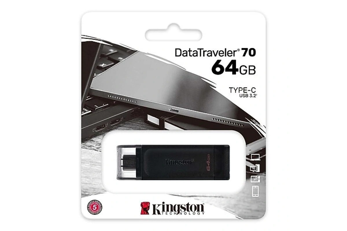 Kingston DT70 64GB USB-C 3.2 Gen 1 Type-C Flash Bellek