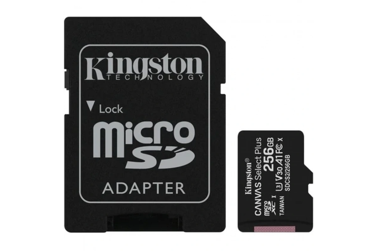 Kingston SDCS2-256GB 256GB micSDXC Canvas Select Plus 100R A1 C10 Card + ADP Hafıza Kartı