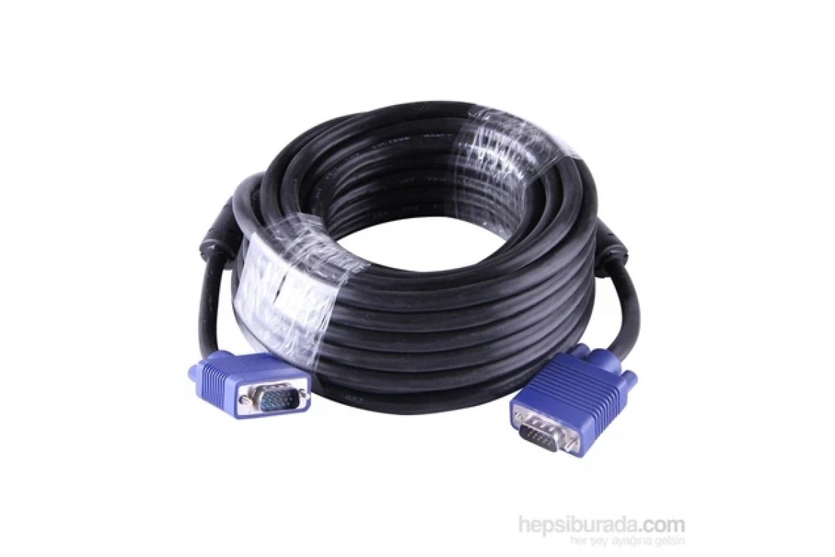 Qport VGA5 15 Pin Filtreli 5M Erkek Erkek Monitör Kablo (Q-VGA5)