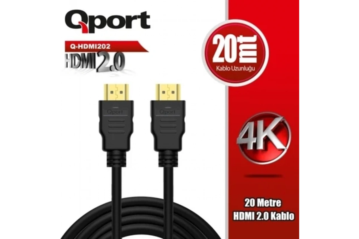 Qport Q-HDMI202 20 mt HDMI 2.0 Kablo