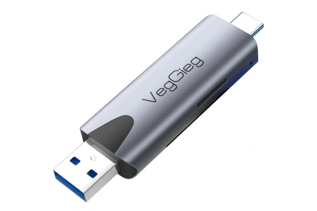 VegGieg Type-C ve USB 3.0 Sd-Microsd Tf Kart Okuyucu