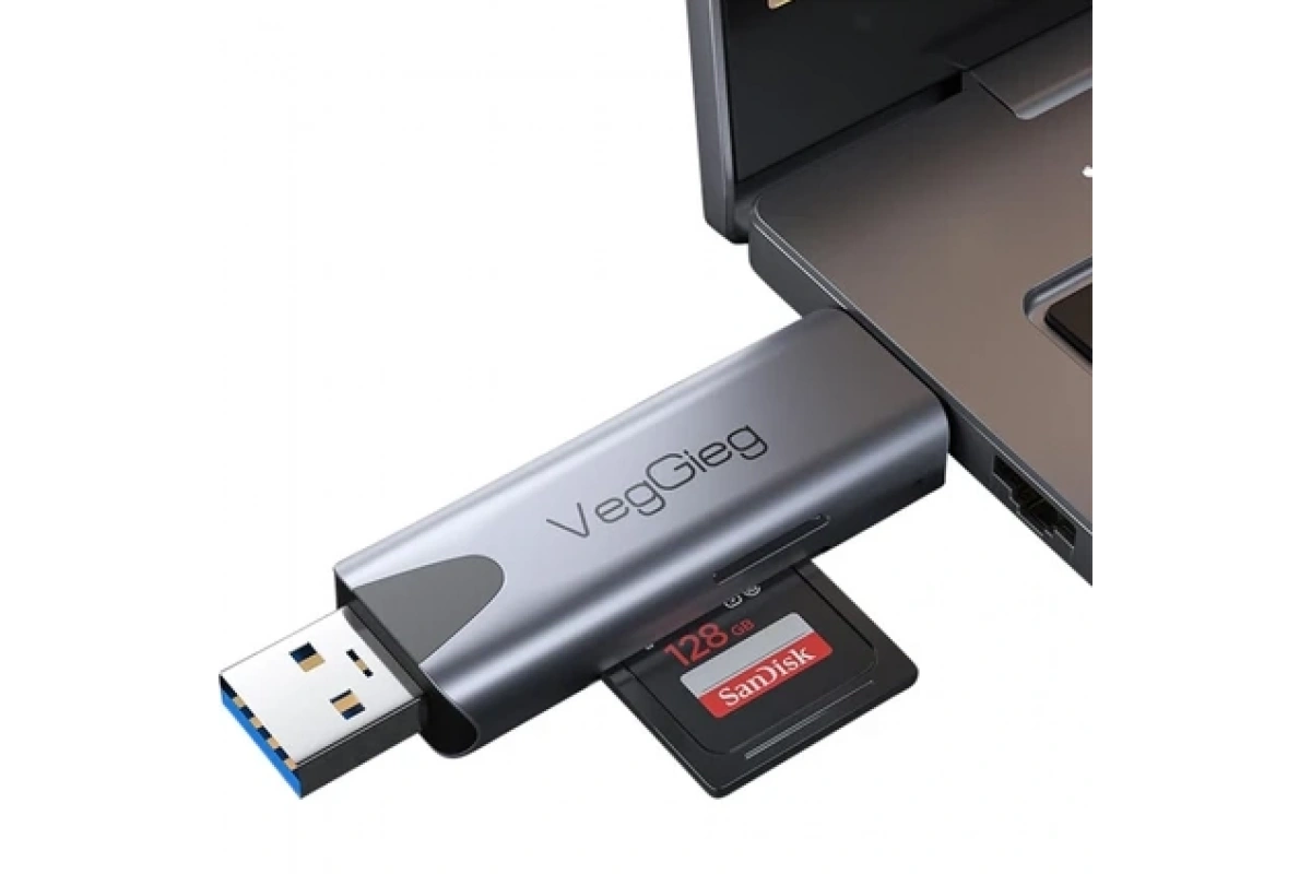 VegGieg Type-C ve USB 3.0 Sd-Microsd Tf Kart Okuyucu