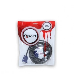 Qport VGA5 15 Pin Filtreli 5M Erkek Erkek Monitör Kablo (Q-VGA5)