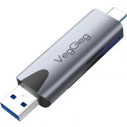 VegGieg Type-C ve USB 3.0 Sd-Microsd Tf Kart Okuyucu