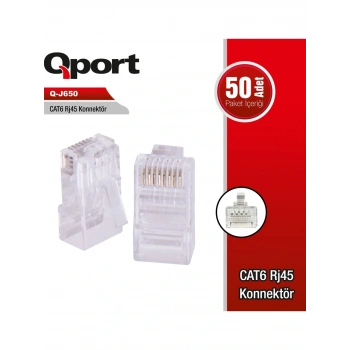 Qport Q-J650 50li CAT6 RJ45 Konnektör