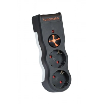 Tunçmatik İkili Siyah Powersurge Akım Korumalı Priz