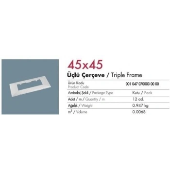 Mutlusan 100x37/50 İçin 45x45 P.M.Seti (Üçlü)