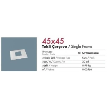 Mutlusan 100x37/50 İçin 45x45 P.M.Seti (Tekli)