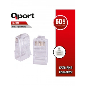Qport Q-J650 50li CAT6 RJ45 Konnektör