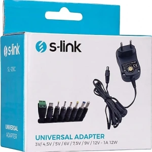 S-link SL-128C 8 Uçlu Ayarlı 12 Volt 1 Amper Adaptör