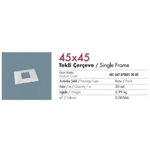 Mutlusan 100x37/50 İçin 45x45 P.M.Seti (Tekli)