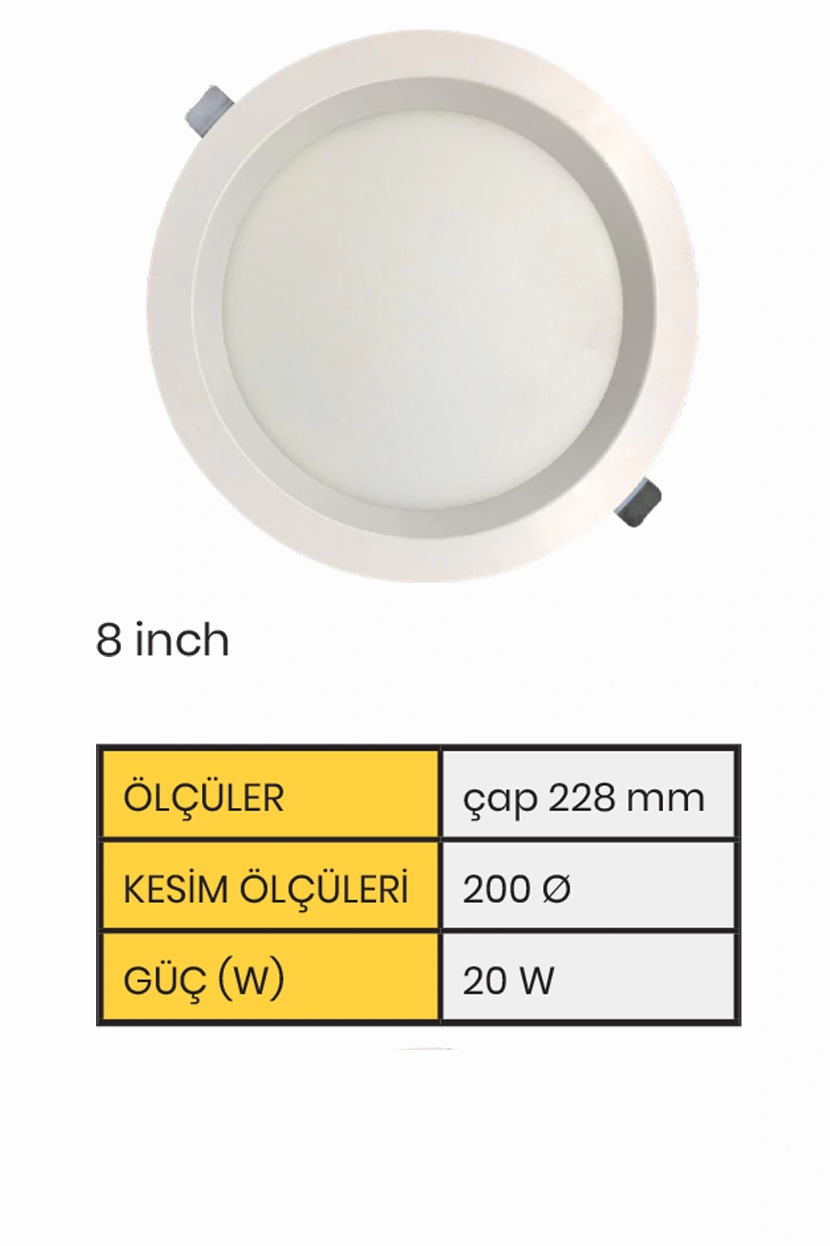 ONL-217 8inch Downlayt Genel Aydınlatma Armatürleri